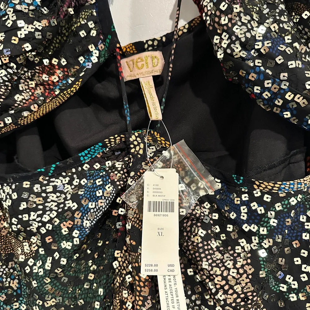 Anthropologie Verb by Pallavi Singhee Halter Cutout Sequin Midi Dress Size XL - Picture 11 of 14